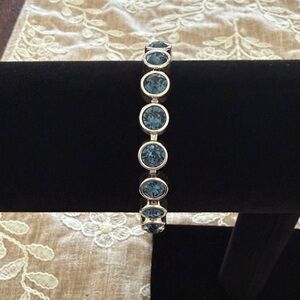 Touchstone Crystal Round Blue Crystal Bracelet